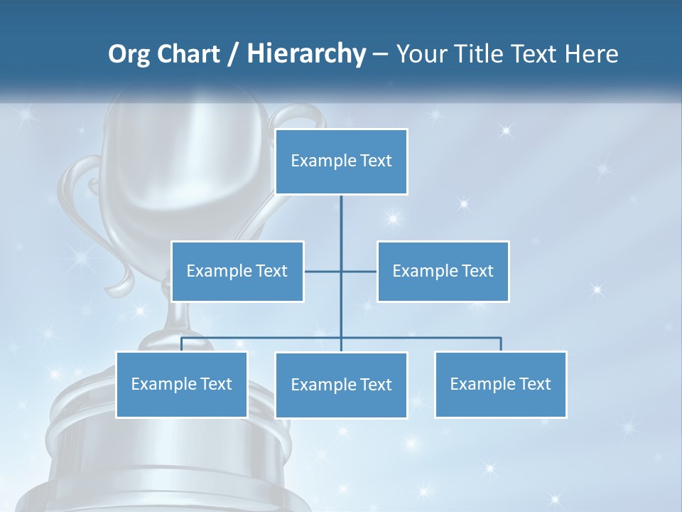 A Silver Trophy On A Blue Background With Stars PowerPoint Template