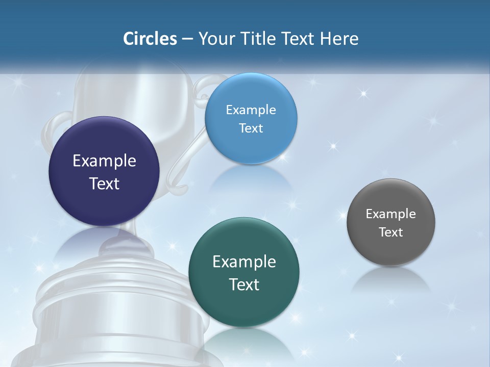 A Silver Trophy On A Blue Background With Stars PowerPoint Template