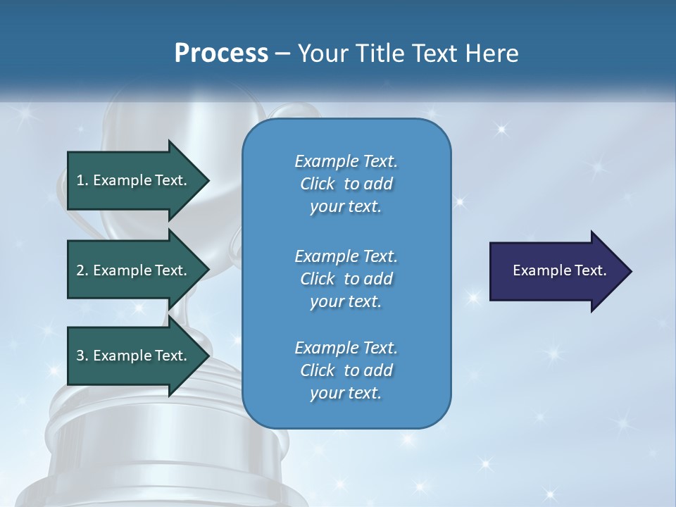 A Silver Trophy On A Blue Background With Stars PowerPoint Template