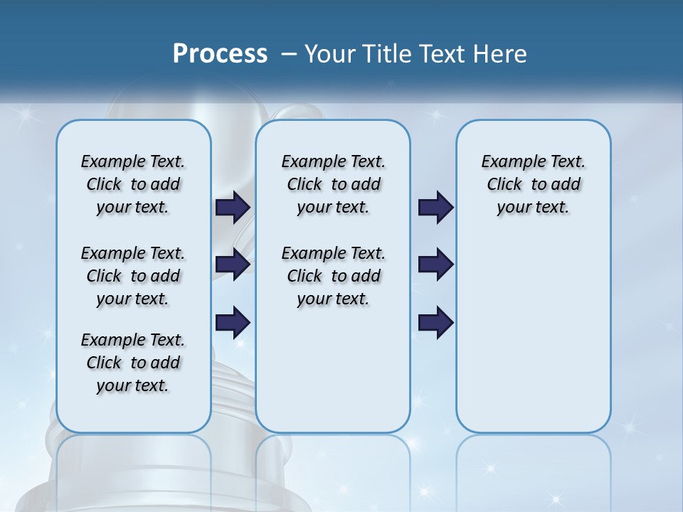 A Silver Trophy On A Blue Background With Stars PowerPoint Template