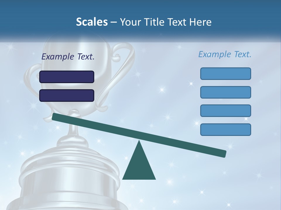 A Silver Trophy On A Blue Background With Stars PowerPoint Template