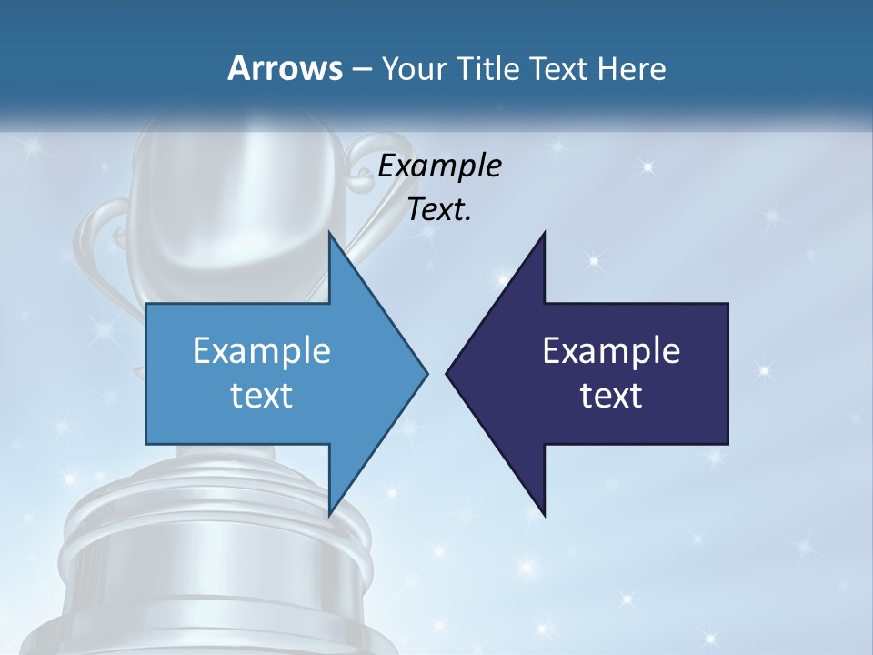 A Silver Trophy On A Blue Background With Stars PowerPoint Template