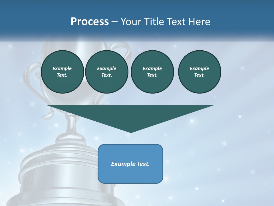 A Silver Trophy On A Blue Background With Stars PowerPoint Template