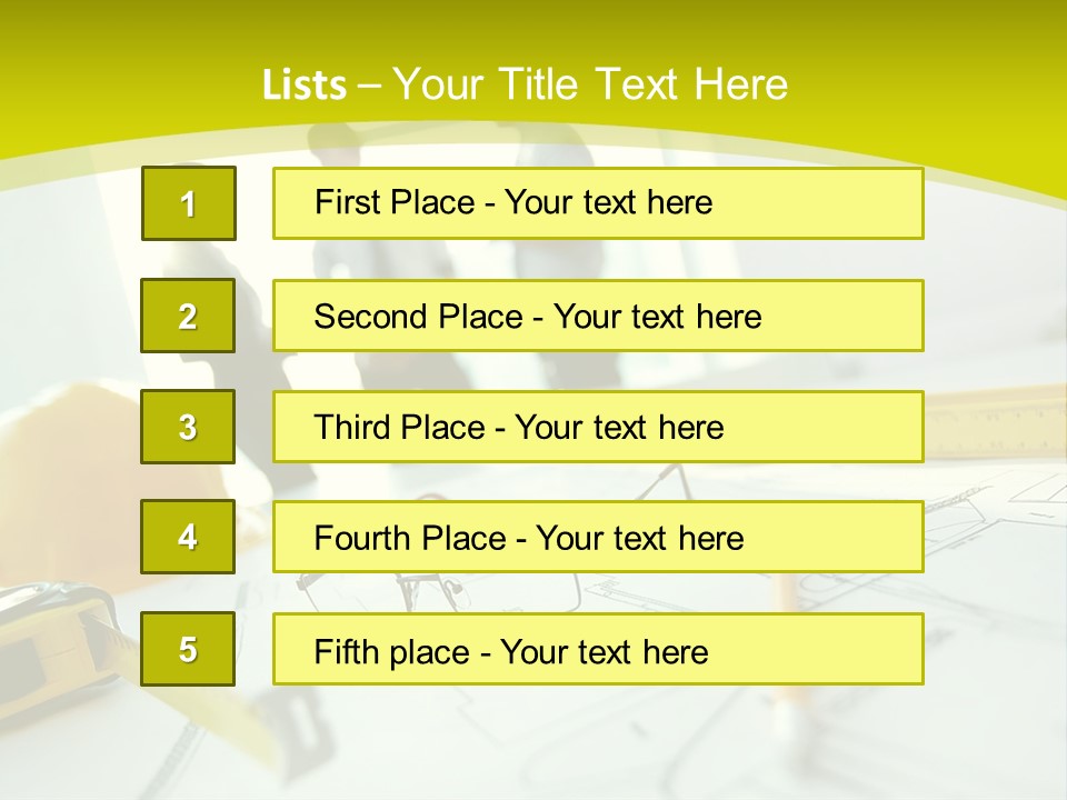 A Group Of People Standing Around A Table With Blueprint PowerPoint Template