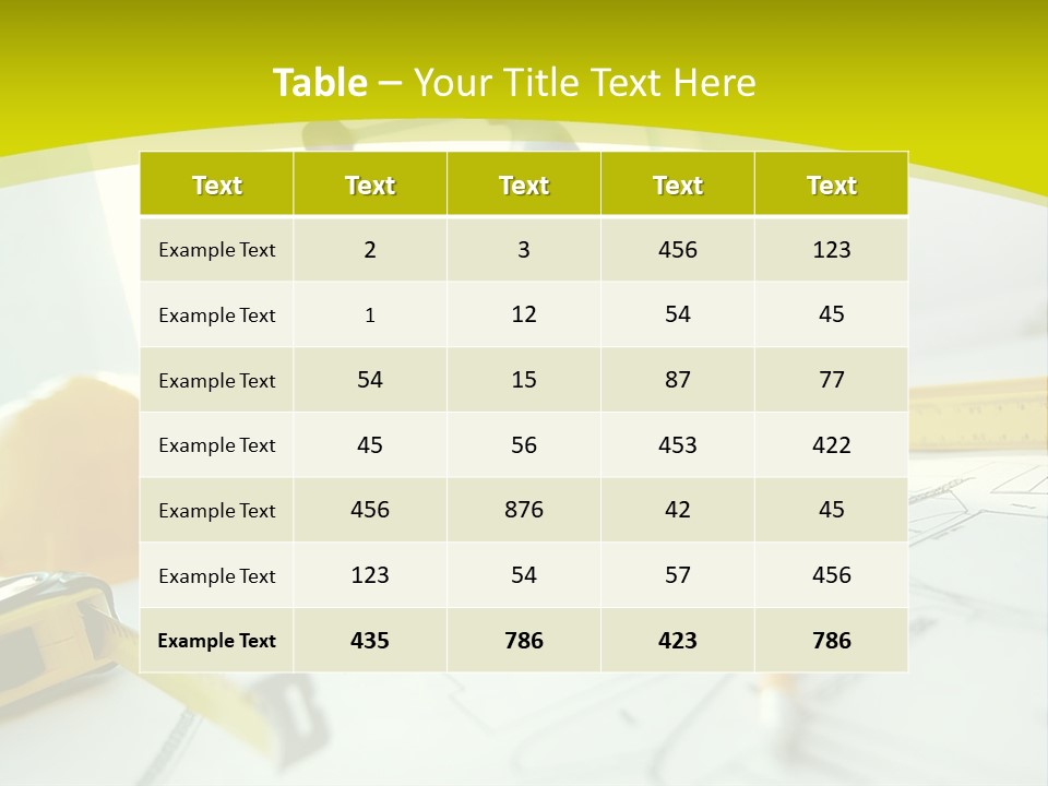 A Group Of People Standing Around A Table With Blueprint PowerPoint Template