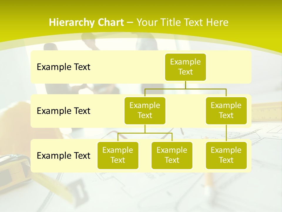 A Group Of People Standing Around A Table With Blueprint PowerPoint Template