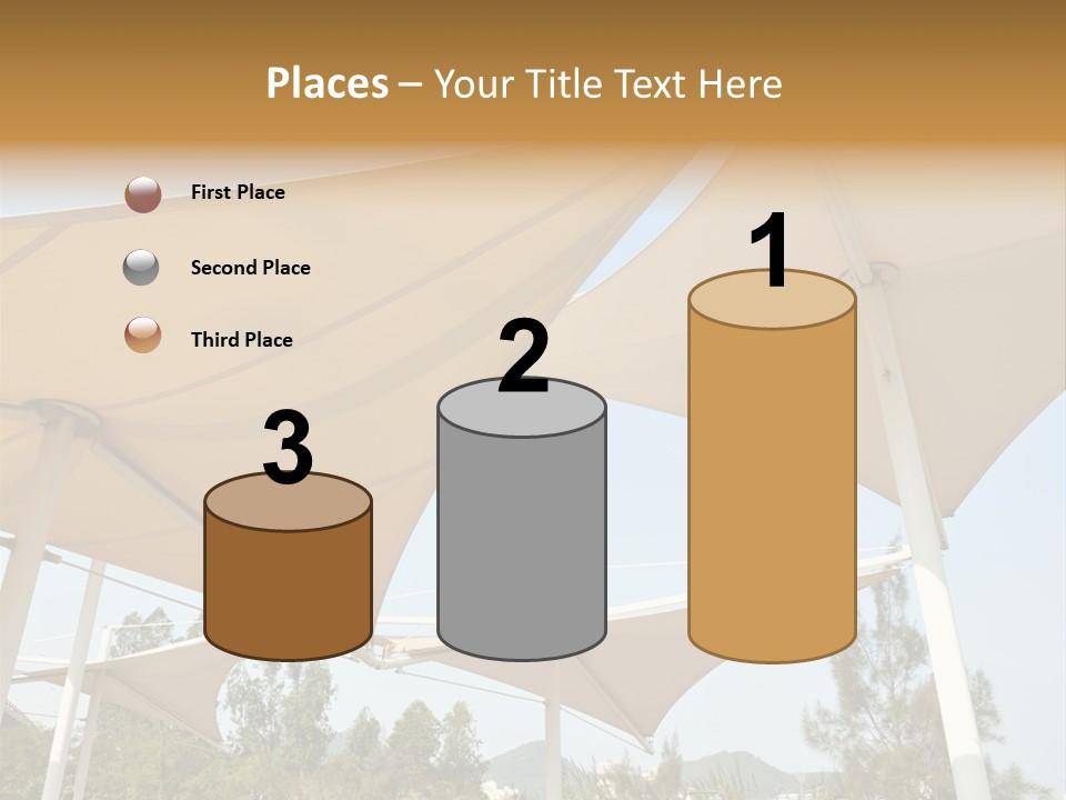 A Group Of Umbrellas With A Blue Sky In The Background PowerPoint Template