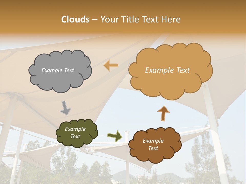 A Group Of Umbrellas With A Blue Sky In The Background PowerPoint Template