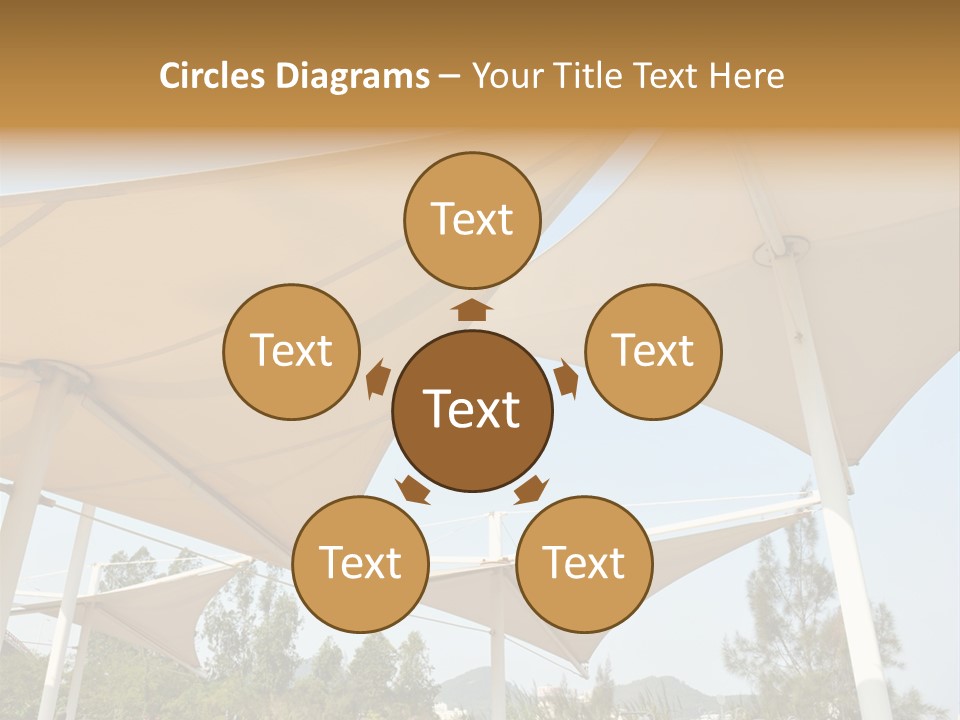 A Group Of Umbrellas With A Blue Sky In The Background PowerPoint Template