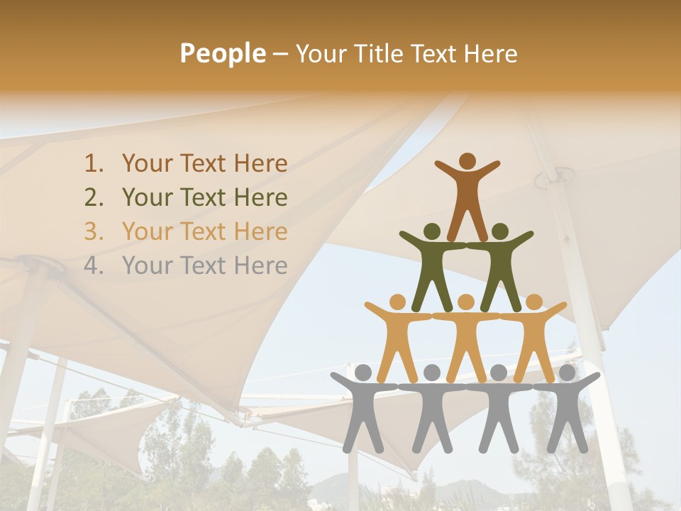A Group Of Umbrellas With A Blue Sky In The Background PowerPoint Template