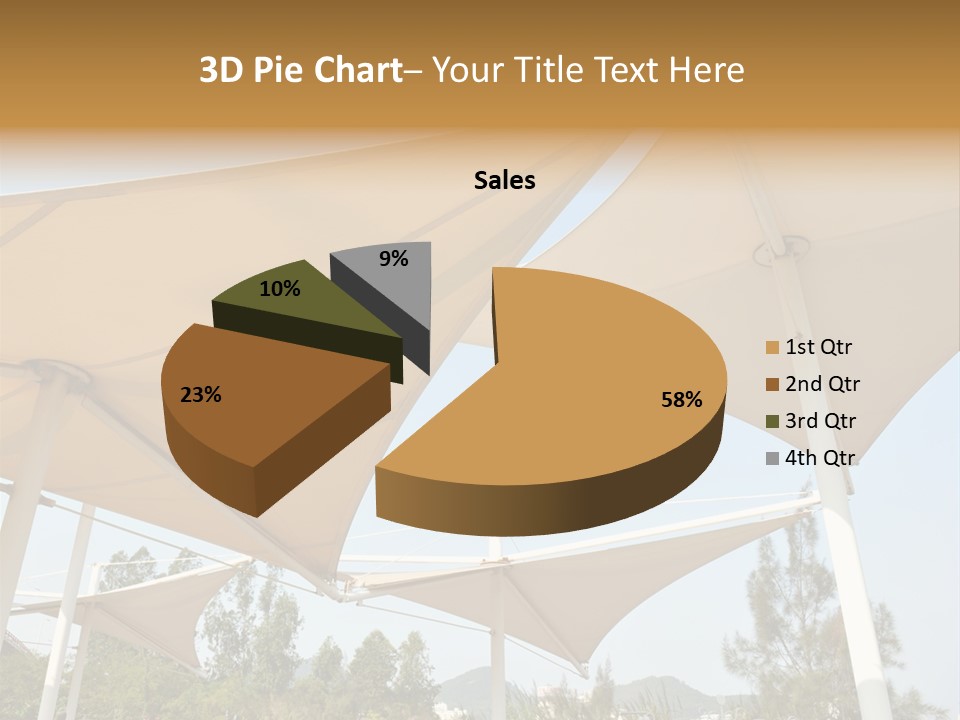 A Group Of Umbrellas With A Blue Sky In The Background PowerPoint Template