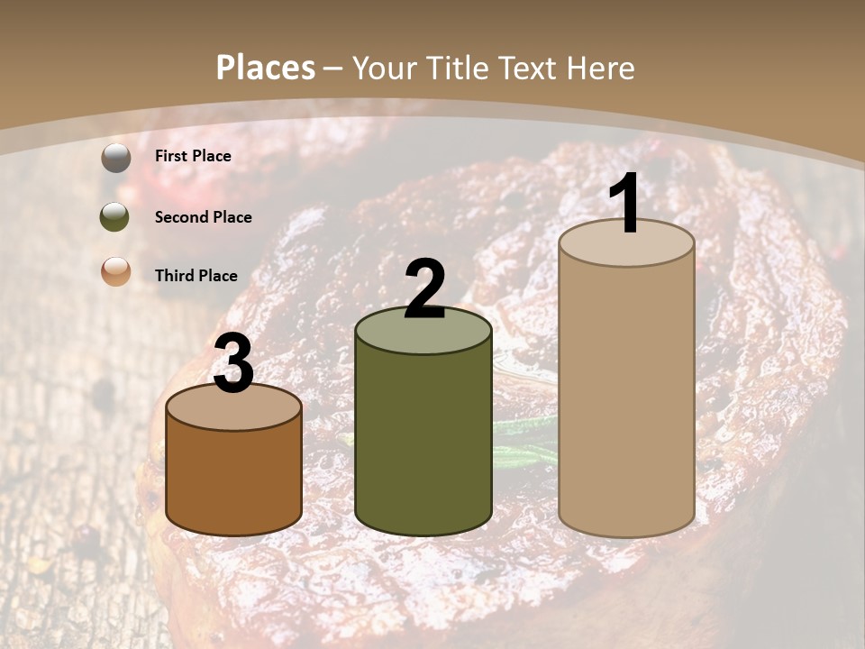 Two Steaks On A Cutting Board With Parsley PowerPoint Template