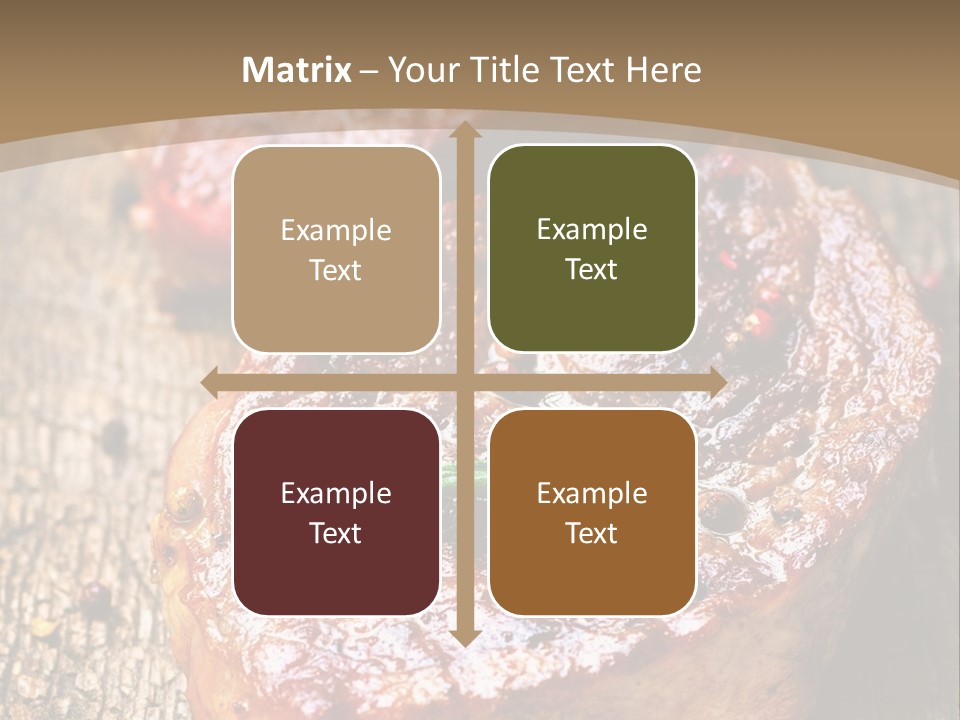 Two Steaks On A Cutting Board With Parsley PowerPoint Template