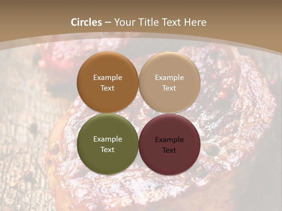 Two Steaks On A Cutting Board With Parsley PowerPoint Template