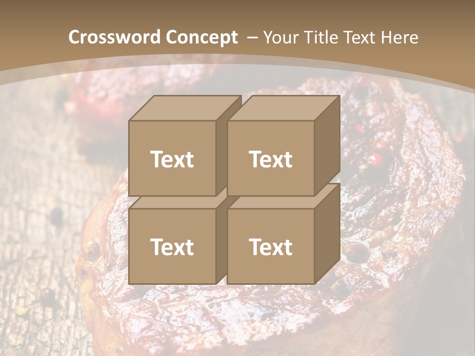 Two Steaks On A Cutting Board With Parsley PowerPoint Template