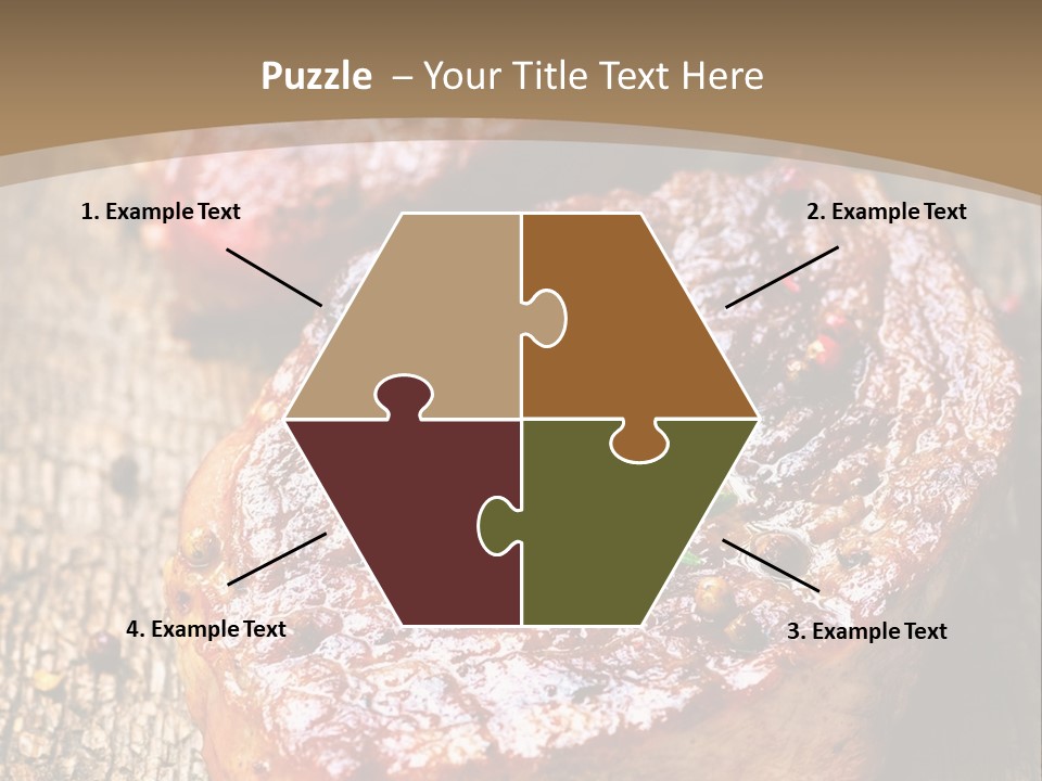 Two Steaks On A Cutting Board With Parsley PowerPoint Template
