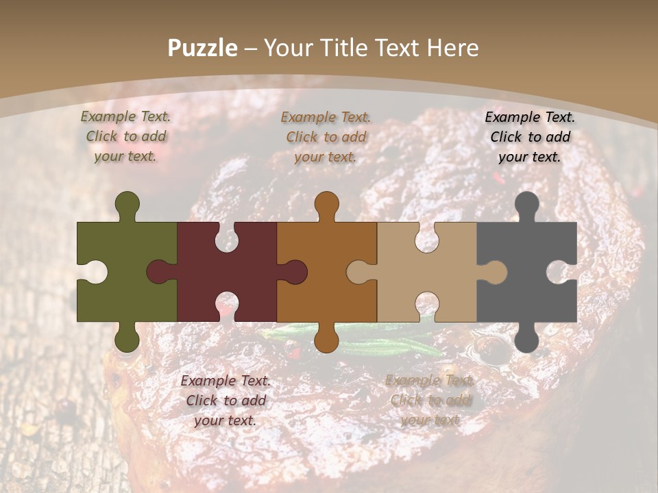 Two Steaks On A Cutting Board With Parsley PowerPoint Template