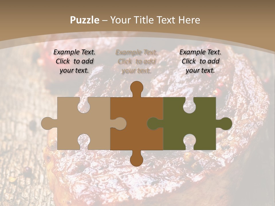 Two Steaks On A Cutting Board With Parsley PowerPoint Template