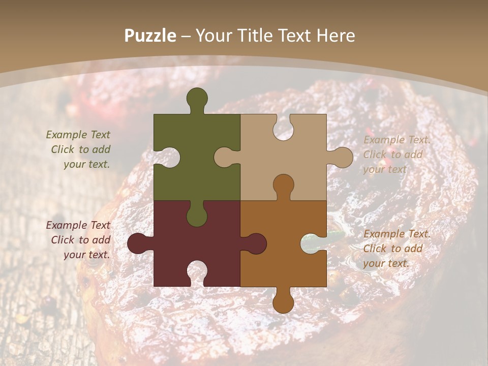 Two Steaks On A Cutting Board With Parsley PowerPoint Template