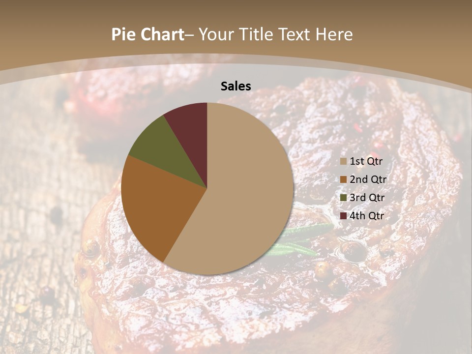 Two Steaks On A Cutting Board With Parsley PowerPoint Template