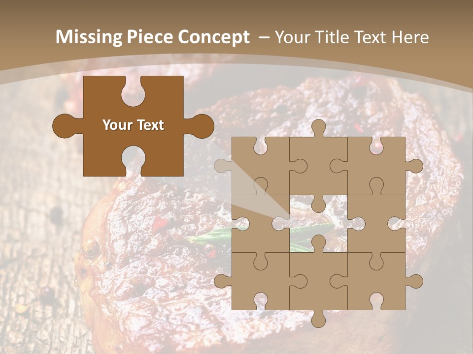 Two Steaks On A Cutting Board With Parsley PowerPoint Template