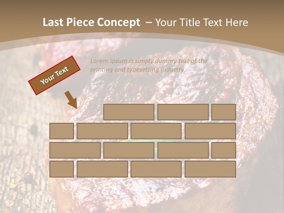 Two Steaks On A Cutting Board With Parsley PowerPoint Template