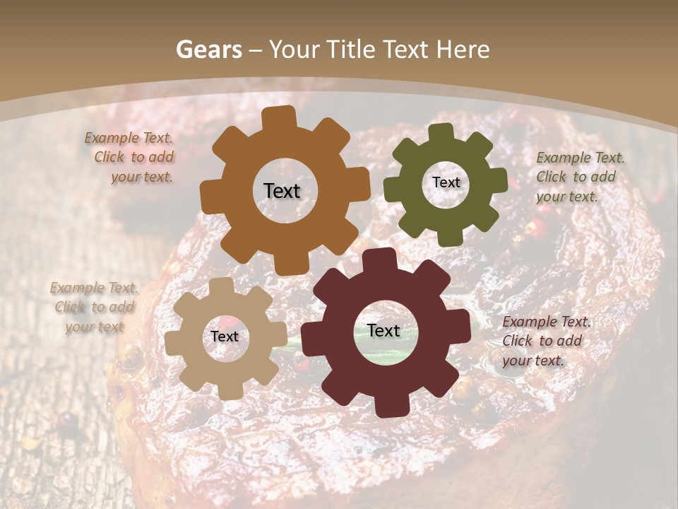 Two Steaks On A Cutting Board With Parsley PowerPoint Template