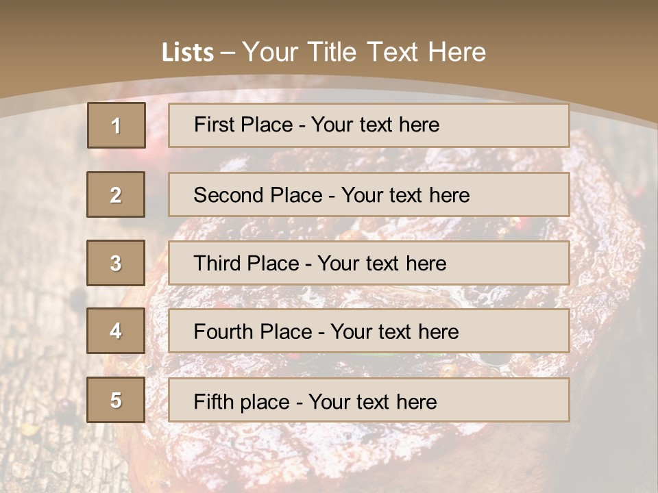 Two Steaks On A Cutting Board With Parsley PowerPoint Template