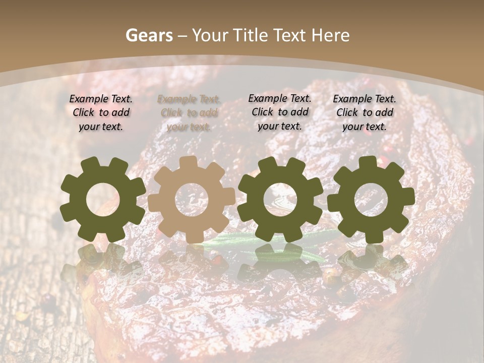 Two Steaks On A Cutting Board With Parsley PowerPoint Template