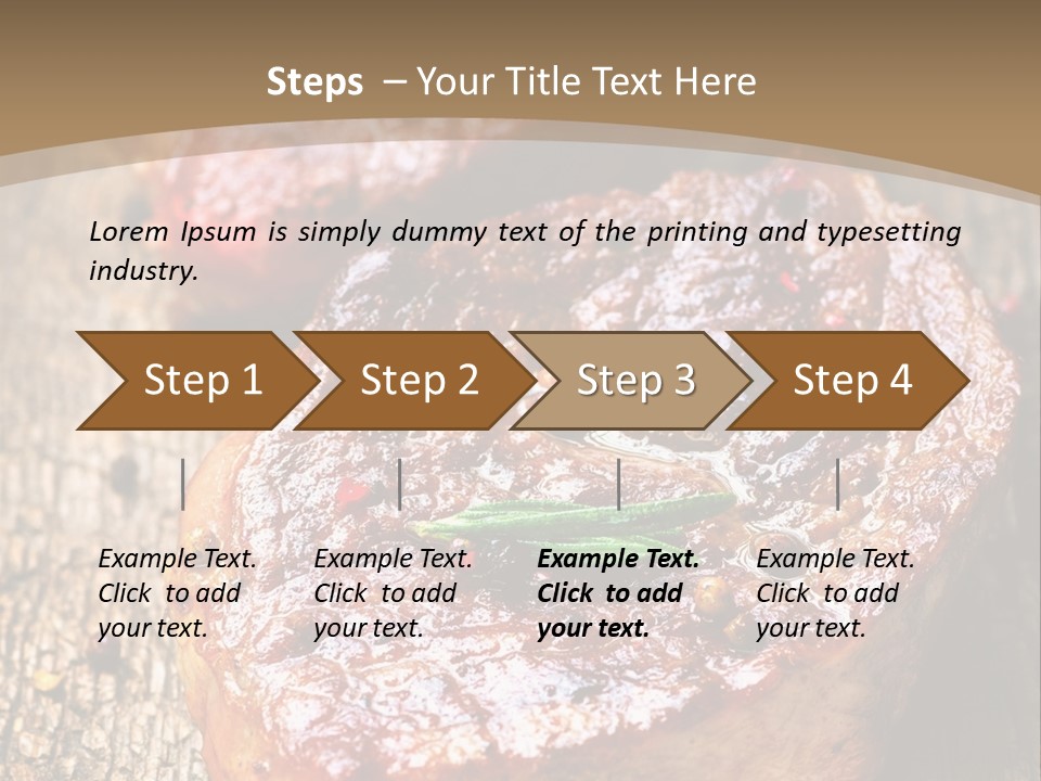 Two Steaks On A Cutting Board With Parsley PowerPoint Template