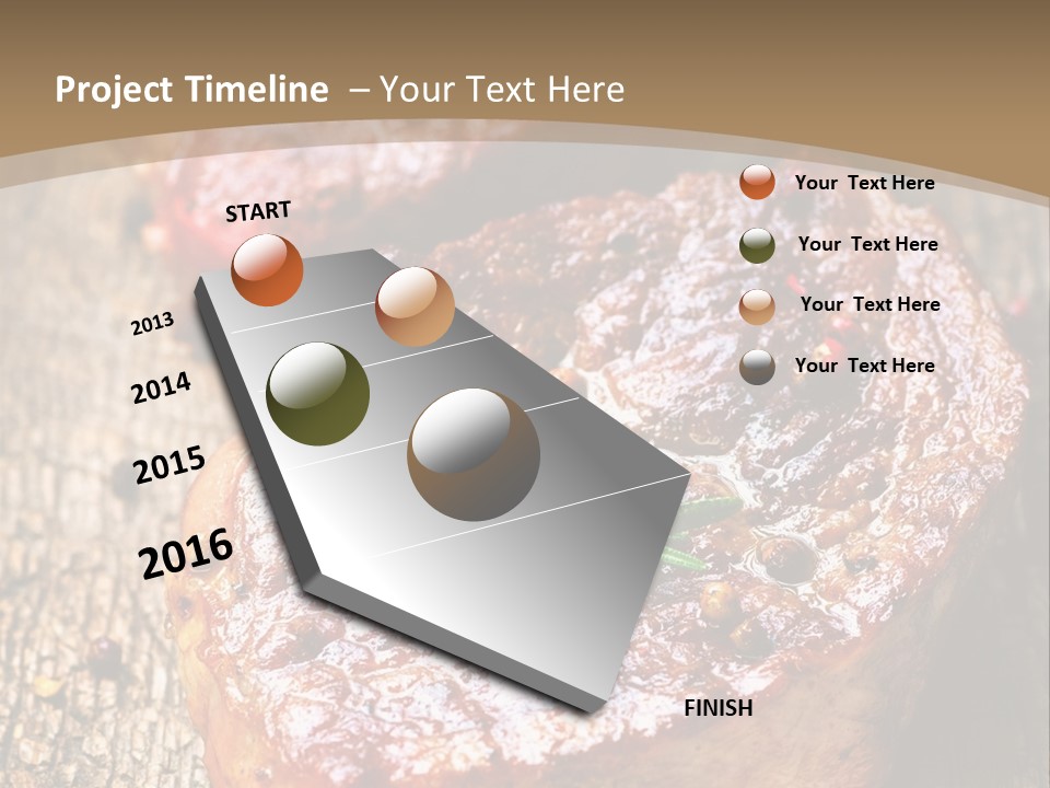 Two Steaks On A Cutting Board With Parsley PowerPoint Template