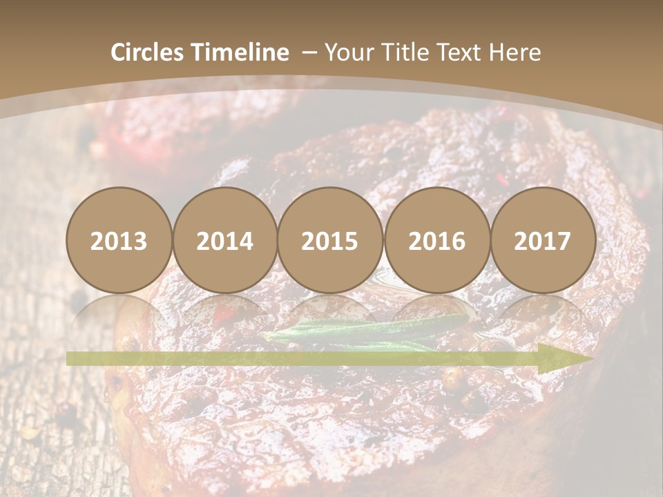 Two Steaks On A Cutting Board With Parsley PowerPoint Template