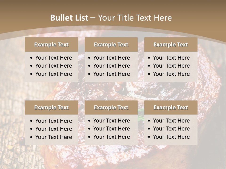 Two Steaks On A Cutting Board With Parsley PowerPoint Template