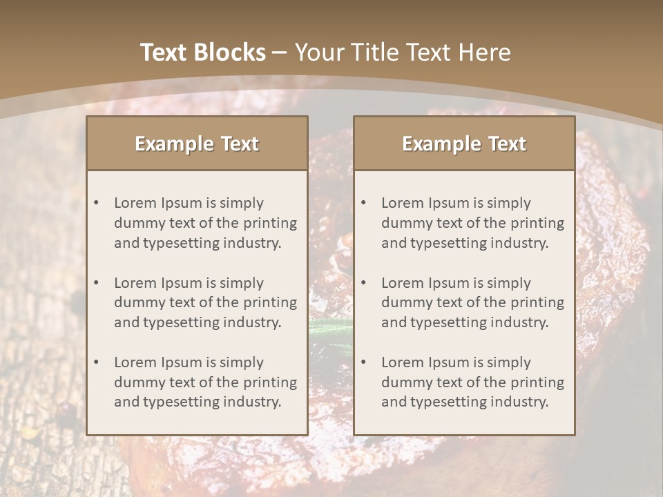 Two Steaks On A Cutting Board With Parsley PowerPoint Template