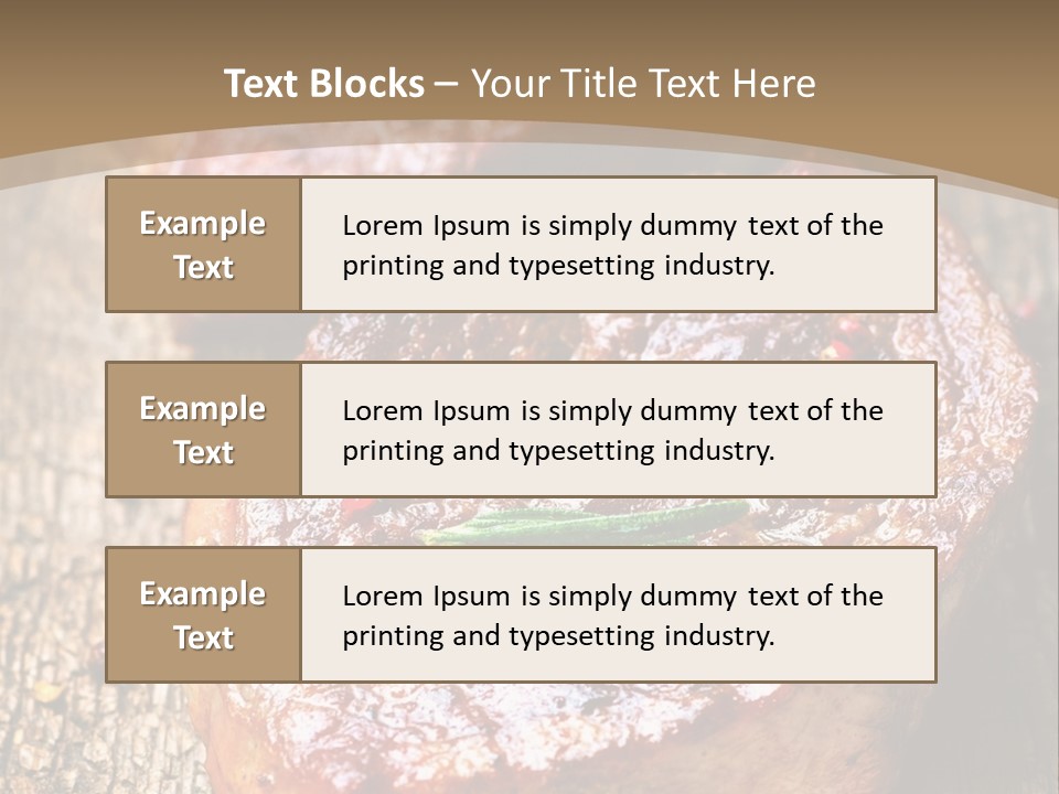 Two Steaks On A Cutting Board With Parsley PowerPoint Template