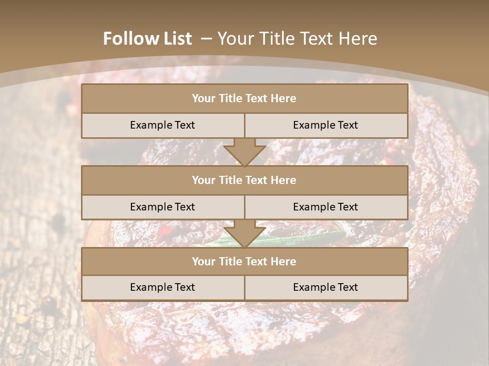 Two Steaks On A Cutting Board With Parsley PowerPoint Template
