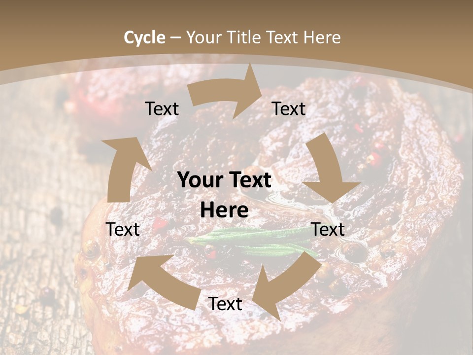 Two Steaks On A Cutting Board With Parsley PowerPoint Template