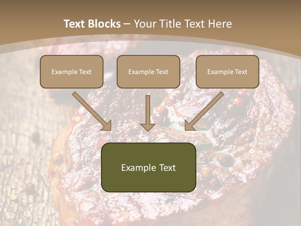 Two Steaks On A Cutting Board With Parsley PowerPoint Template