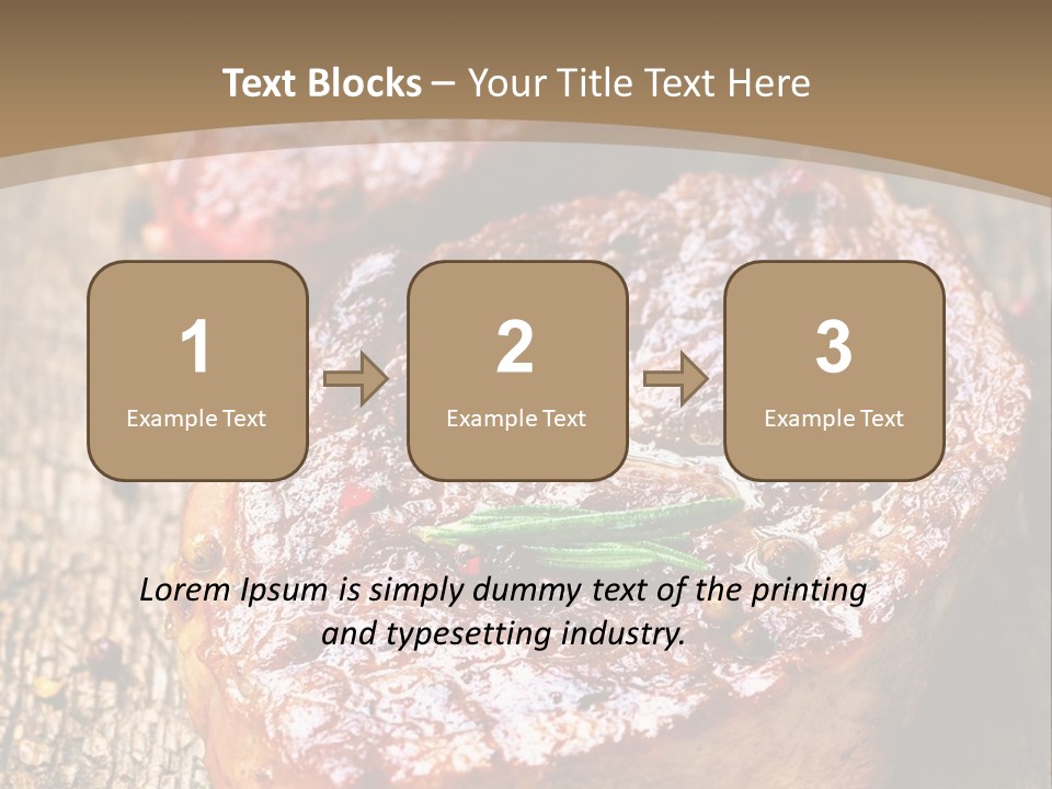 Two Steaks On A Cutting Board With Parsley PowerPoint Template