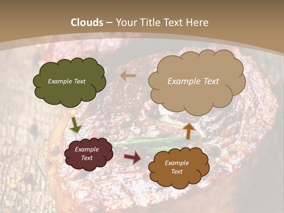 Two Steaks On A Cutting Board With Parsley PowerPoint Template
