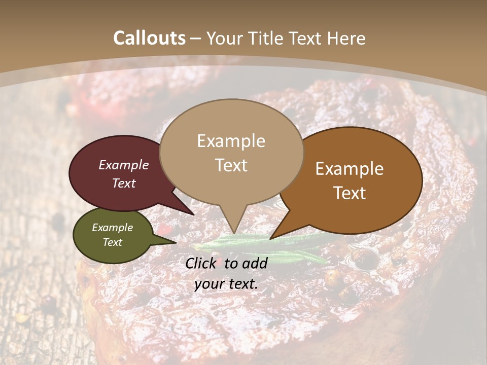 Two Steaks On A Cutting Board With Parsley PowerPoint Template