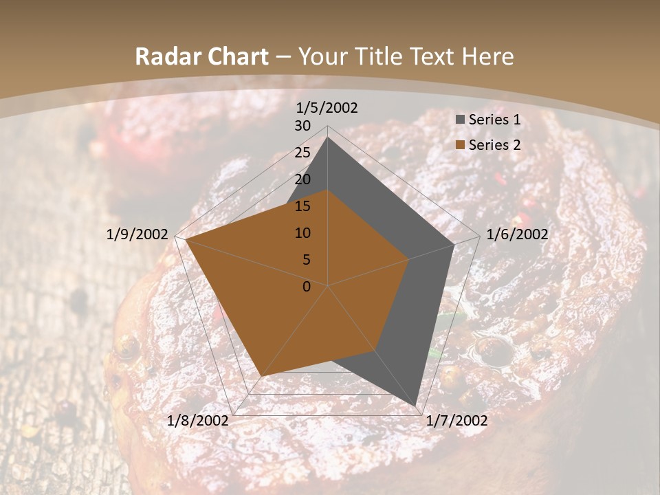 Two Steaks On A Cutting Board With Parsley PowerPoint Template