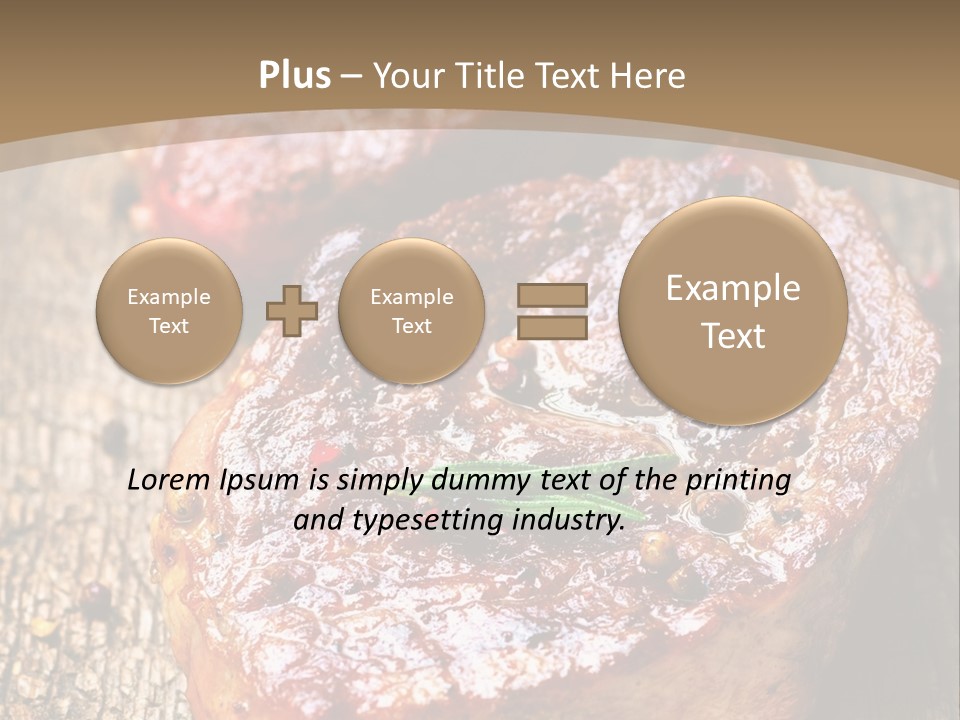 Two Steaks On A Cutting Board With Parsley PowerPoint Template