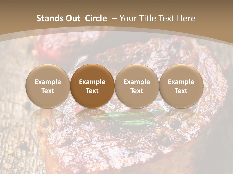 Two Steaks On A Cutting Board With Parsley PowerPoint Template