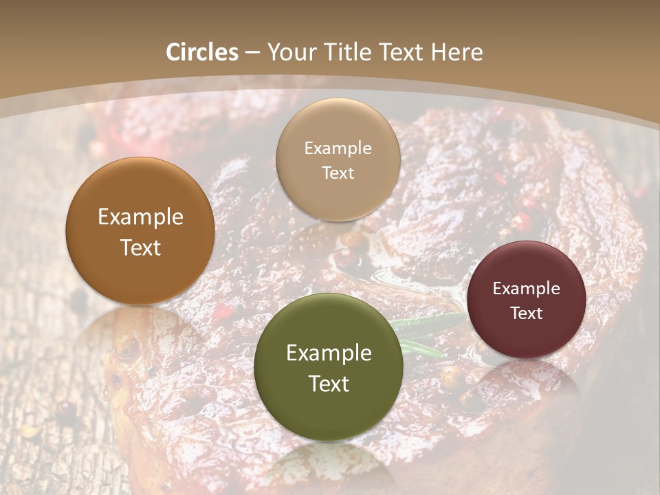 Two Steaks On A Cutting Board With Parsley PowerPoint Template