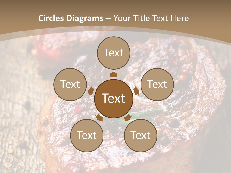 Two Steaks On A Cutting Board With Parsley PowerPoint Template