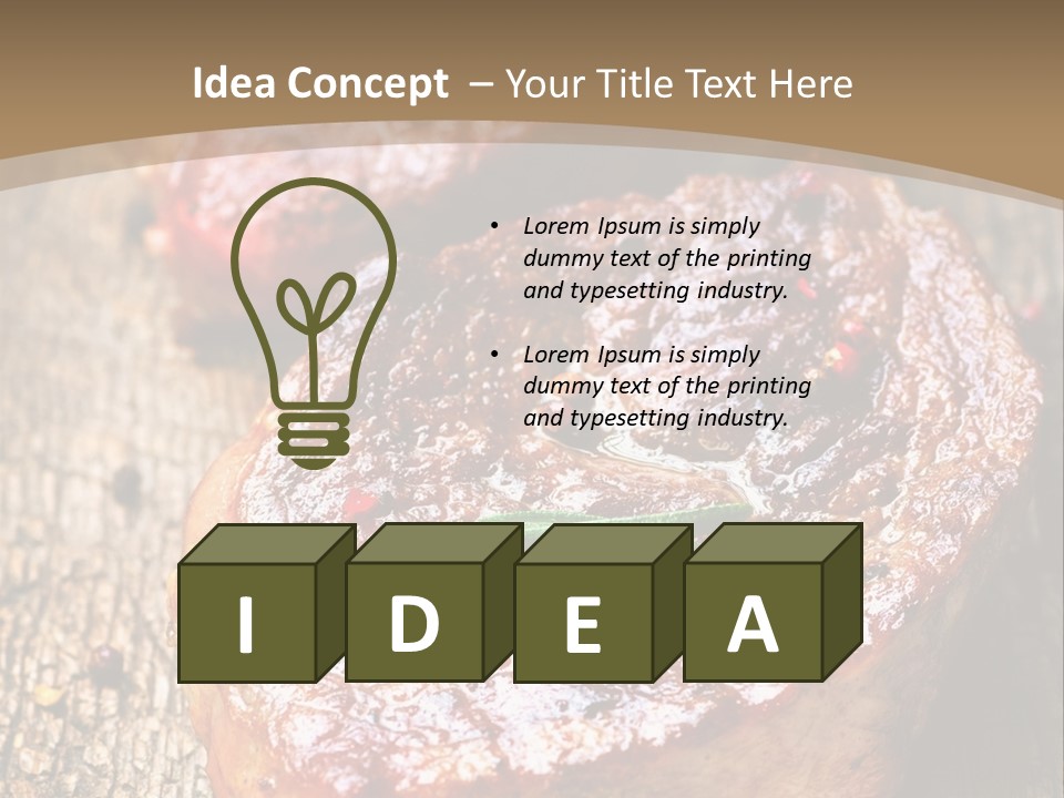 Two Steaks On A Cutting Board With Parsley PowerPoint Template