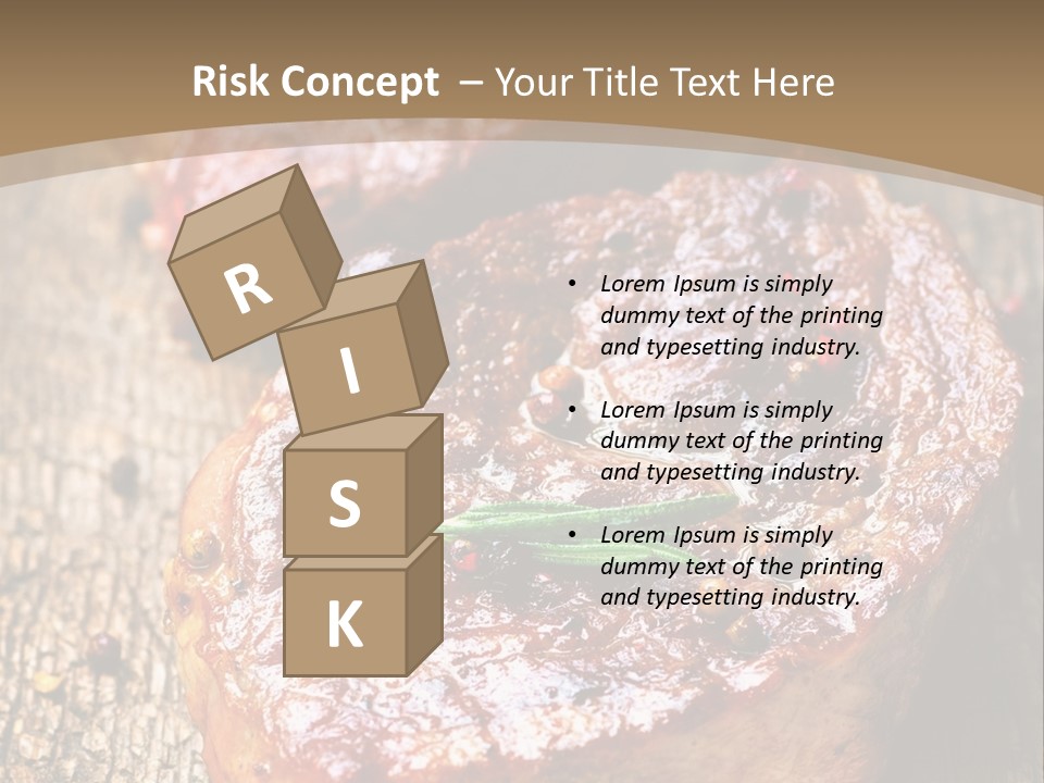 Two Steaks On A Cutting Board With Parsley PowerPoint Template