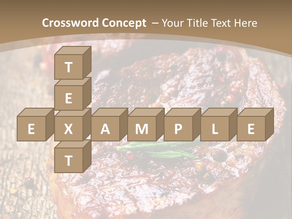 Two Steaks On A Cutting Board With Parsley PowerPoint Template