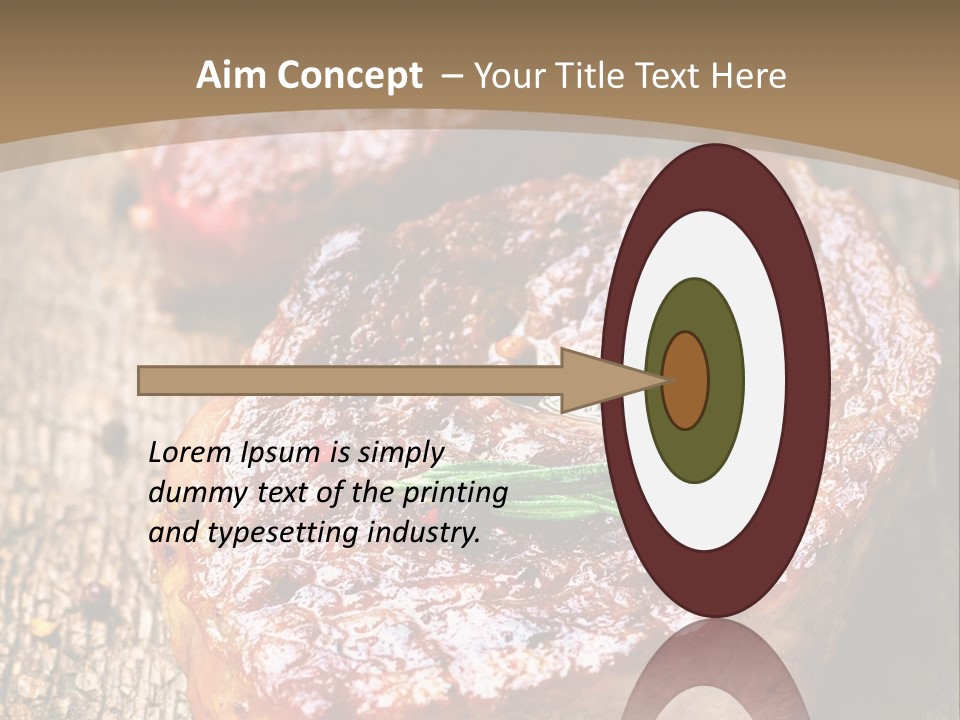 Two Steaks On A Cutting Board With Parsley PowerPoint Template